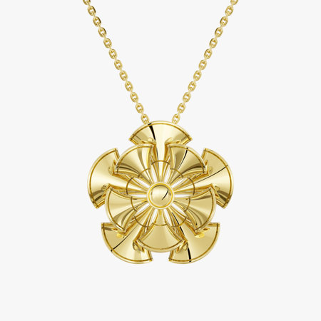 Spinning Petals Gold Pendant